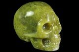 Realistic, Polished Jade (Nephrite) Skull #116439-1